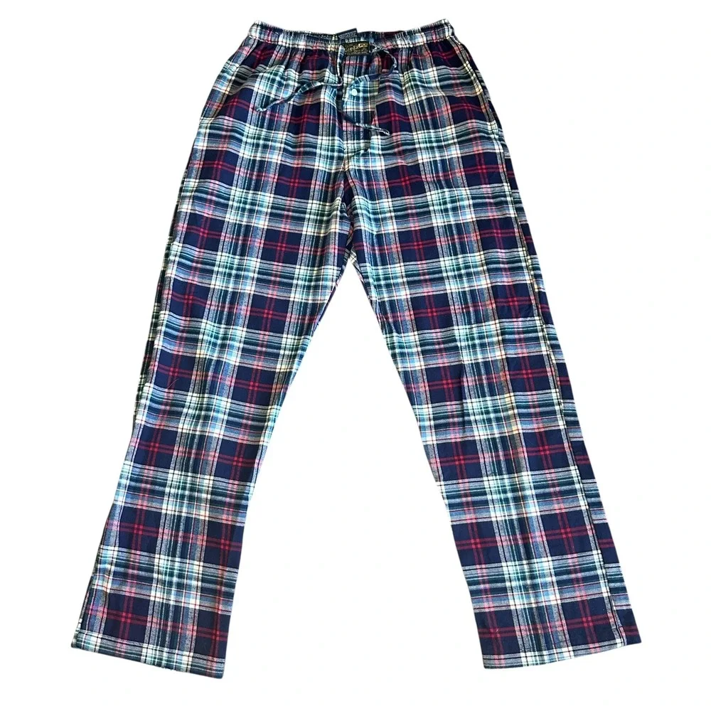 Polo Ralph Lauren Pants Men's‎ Medium Blue Red Plaid Flannel Pajama Sleepwear
